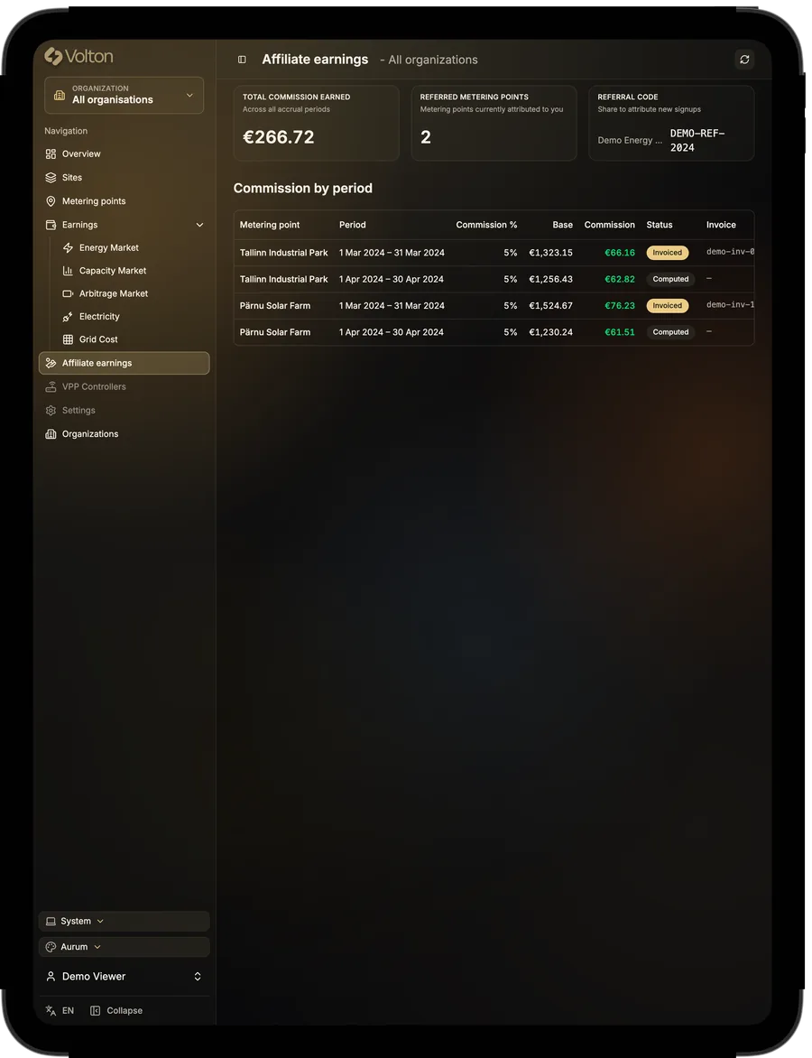Volton partner console